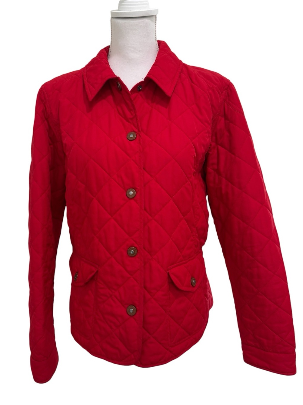 Ralph Lauren Quilted Red Button-Front Puffer Jacket size XL
